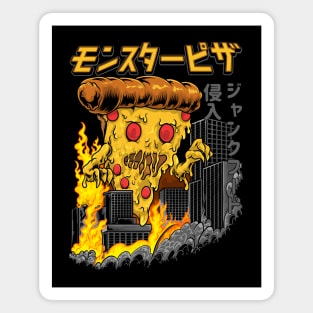 Pizza Kong Japanese Monster Kaiju Food I Love Pizza Magnet